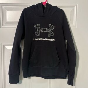 Girls Under Armour 1381678 Rival Fleece Pullover Hoodie - Medium - Black